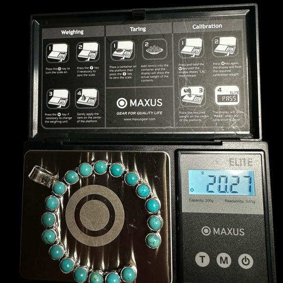 Turquoise Sterling Silver Naja Pendant - Picture 9 of 11